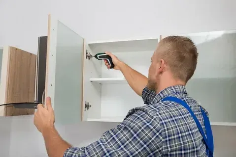 kitchen countertops and cabinets in Burlington with modern storage and clean finish