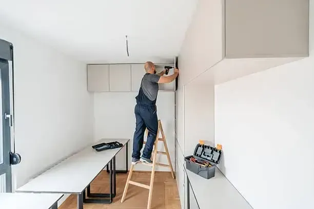 Custom Kitchen Cabinets Burlington installation with modern cabinet layout