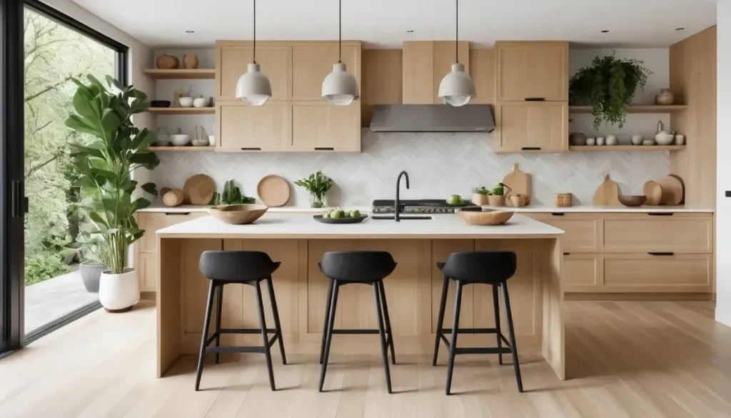 custom kitchen cabinets in Burlington with neat storage and modern finish