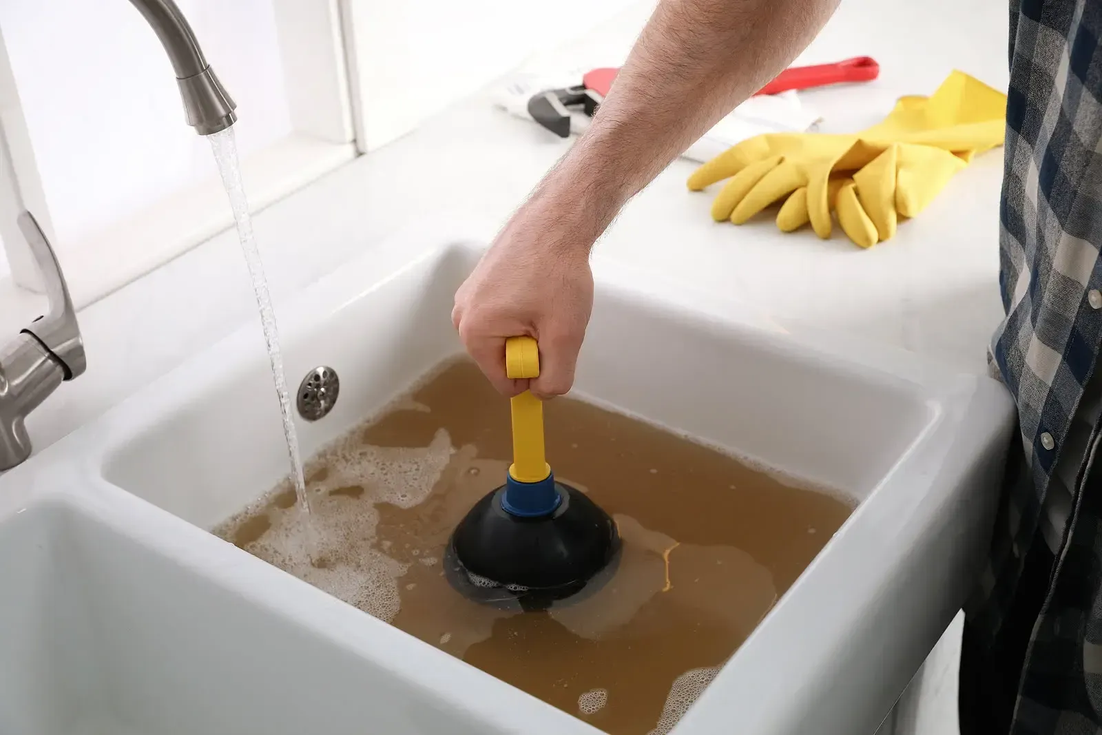 kitchen drain service in Burlington with upgraded sink area and functional layout