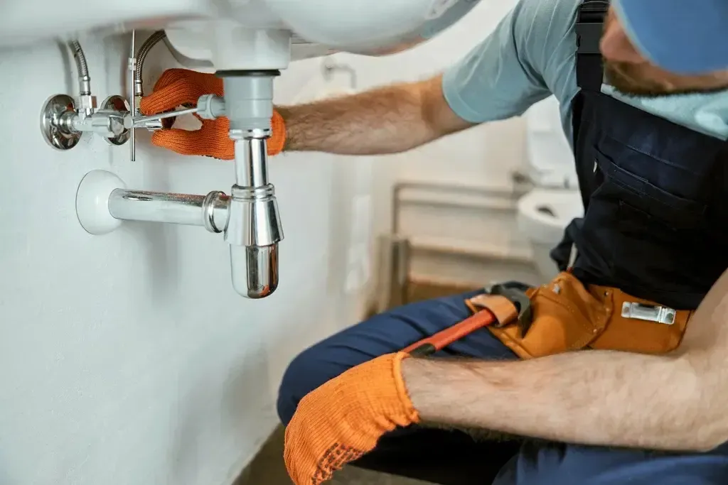 kitchen sink installation in Burlington with clean countertop and updated plumbing