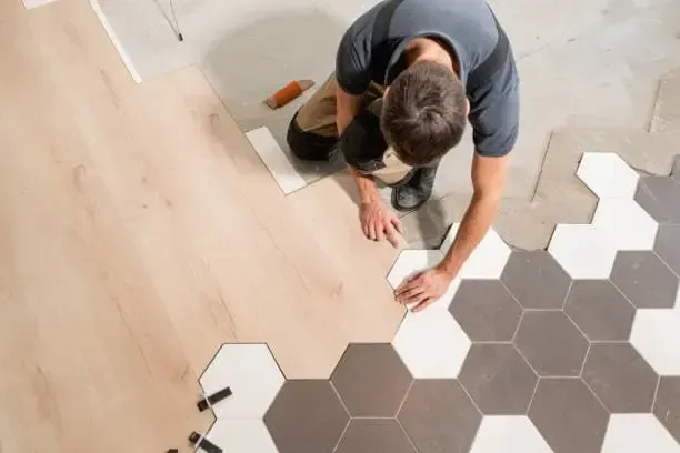 kitchen tile repair in Burlington with clean tile finish and modern kitchen design